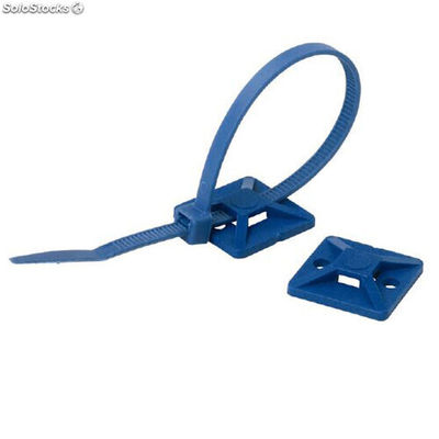 10 Suportes detetáveis para abraçadeiras 19x19 mm MS036 azul