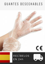 100 guantes homologados de plástico desechables