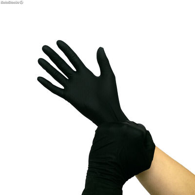 1000 guantes de nitrilo 5 gr negro talla S