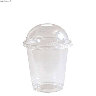 1000 vasos con tapa cúpula abierta 360 ml