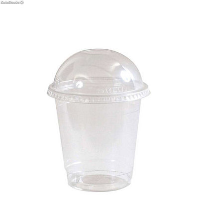 1000 vasos con tapa cúpula cerrada 360 ml