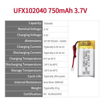 102040 750mAh 3.7V batería de litio recargable - Foto 2