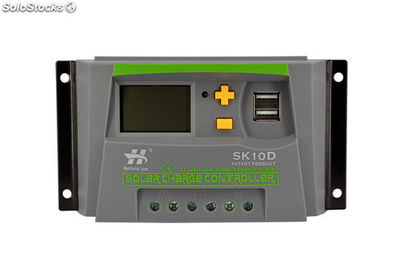 10A Regulador de carga solar reconocimiento automático 12V 24V con pantalla LCD