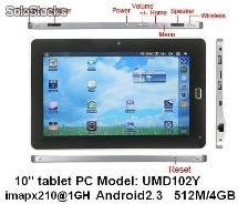 10pul tabletas pc umd mid android2.3 ix210 1Ghz 512m 4g wifi gps hdmi camara