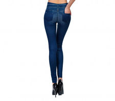 1111 Jeggings GIADA efecto jeans denim modelo slim fit y en dos colores Azul