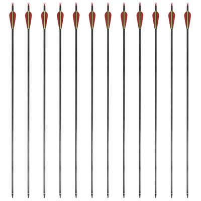12 flèches standard en carbone 30&amp;quot; 0,76 cm pour arc classique - Photo 4