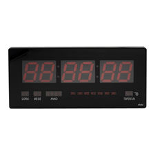 136151 Reloj de pared digital LED calendario y temperatura 36x16x3 cm