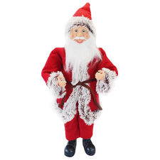 144199 Papá Noel vestido Rojo y Gris Decoración navideña 50H con mini luces