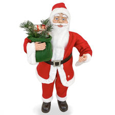 144204 Papá Noel vestido Rojo y Blanco Decoración navideña 90Hcm música y luces