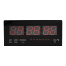 146228 Reloj de pared digital LED calendario y temperatura 47x23x3 cm