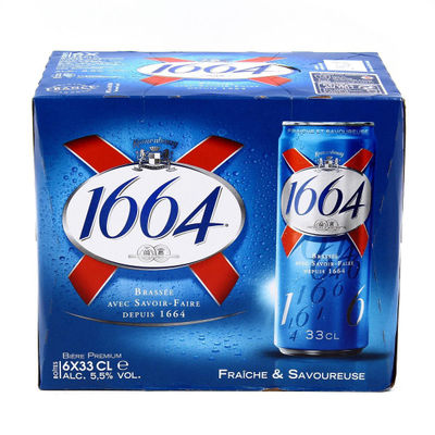 1664 Bière blonde premium : le pack de 6 canettes de 33cL