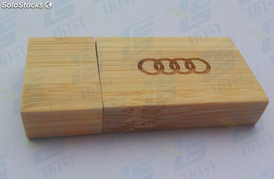 16G Memoria USB de bambú ecológico con logo grabado por láser gratis