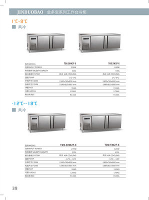 1800*760*800 Expositor refrigerador / congelador de acero inoxidable