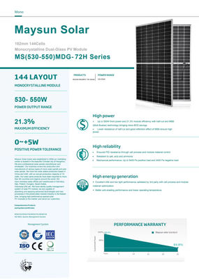 182MM pannelli solari/moduli solari doppio vetro 540w mezza cella PERC - Foto 4