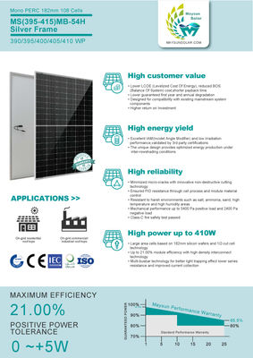 182MM pannelli solari/moduli solari/impianto fotovoltaico 410w mezza cella PERC - Foto 3