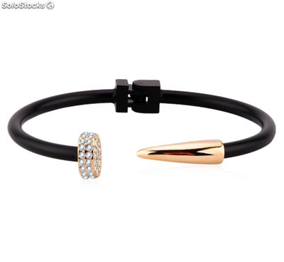 18ct pink gold-plated steel bracelet set with Swarovski® crystal.