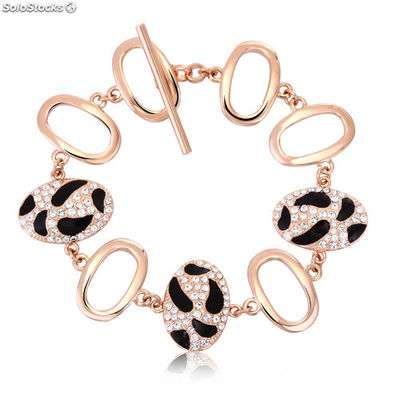 18k pink gold plated bracelet set with Cubic Zirconia. - Zdjęcie 3