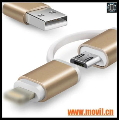 1M 2 en 1 micro USB + cable del adaptador cargador conectador para iPhone 5 5S - Foto 5