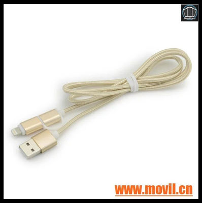 1M 2 en 1 micro USB + cable del adaptador cargador conectador para iPhone 5 5S - Foto 3