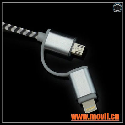 1M 2 en 1 micro USB + cable del adaptador cargador conectador para iPhone 5 5S - Foto 4