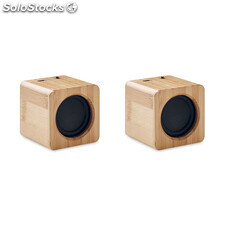 2 haut parleurs sans fil bambou bois MIMO6389-40
