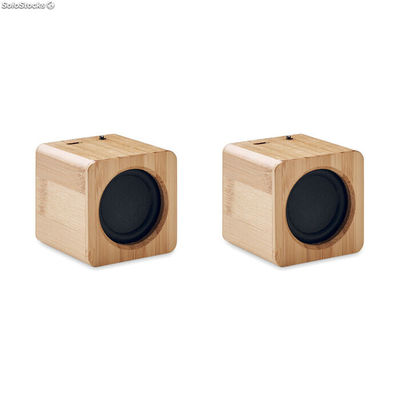2 haut parleurs sans fil bambou bois MIMO6389-40