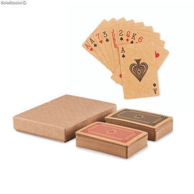 2 jeux de cartes papier recyclé bois MIMO6518-40