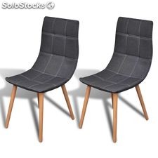 2 pcs Chaise de salle à manger Gris foncé