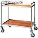 2-shelf catering trolley - mod. ca1001 - stainless steel construction - veneered