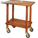 2-shelf gueridon trolley - mod. cl903 - solid wood struts - n. 2 walnut veneered
