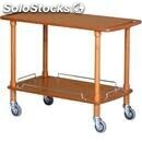 2-shelf wooden catering trolley - mod. clp2 - solid wood construction - birch