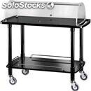 2-shelf wooden catering trolley with display lid - mod. clc2 - trolley for