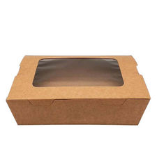 200 cajas con ventana kraft 1480ml 19x13x6cm