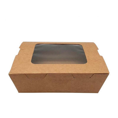 200 cajas con ventana kraft 860ml 15x12x5cm