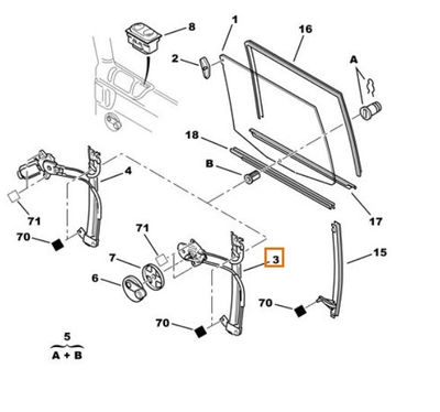 2300989 elevalunas trasero derecho / 922481 / para citroën evasion Monospace (22