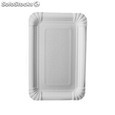 25 Platos, cartón biodegradable gama Pure cuadrado 13 cm x 20 cm blanco - Platos