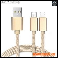2M 3M alambre con metal Wire cable USB para iPhone 5 5s 6s 6 plus