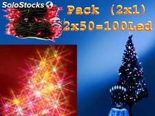 2x1 Pack 100 Luces Led&#39;s Multicolor para 10m. de luces (con +8Efectos Luces)