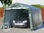 3.3x4.8m PE Carport Tent / Portable Garage, dark green - 1