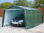 3.3x6.2m PE Carport Tent / Portable Garage, dark green - 1