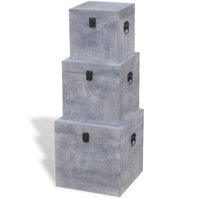 3 Boîtes en cubes à rangement Gris - Photo 4