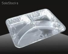 3 compartmental foil tray with lid take away food foil tray aluminum foil tray