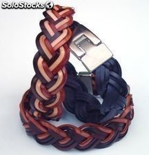 3 Leder Armband Farben Reißverschluss braid 9 Seile