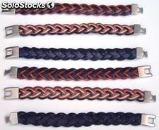 3 Leder Armband Farben Reißverschluss braid 9 Seile - Foto 2
