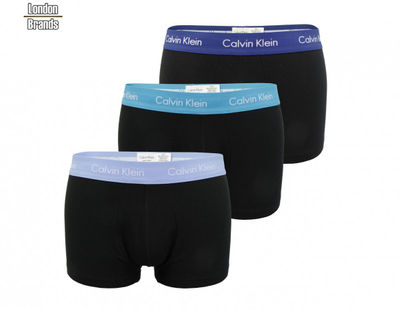 3-pack bokserki Calvin Klein czarne z niebieską gumką