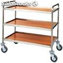 3-shelf catering trolley - mod. ca1051 - stainless steel construction - veneered
