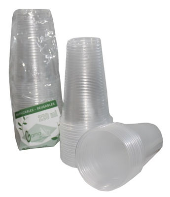30 vasos de plastico transparente 220 cc reutilizable