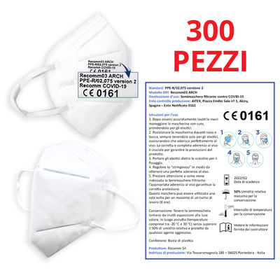 300 pezzi mascherina Italiana certificata CE0161 per protezione contro Covid-19