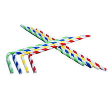 3000 pajitas flexibles de papel rayas colores 6x230mm