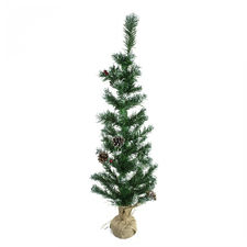 309019 Árbol de Navidad 90Hcm con piñas y base de yute un Abeto Artificial
